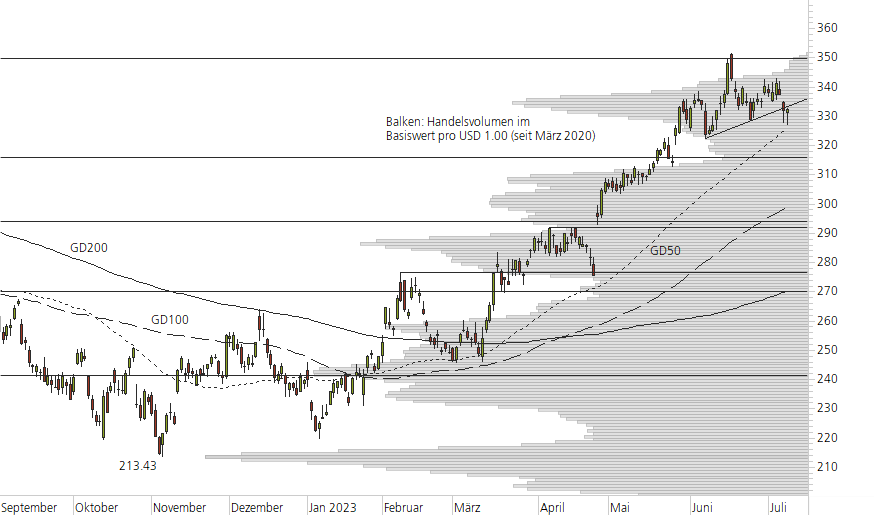 Microsoft-10-Monats-Chart