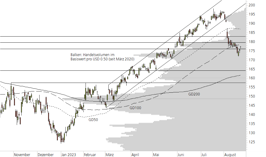 Apple-10-Monats-Chart