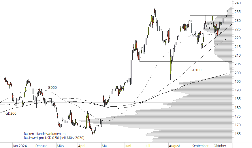 Apple-10-Monats-Chart