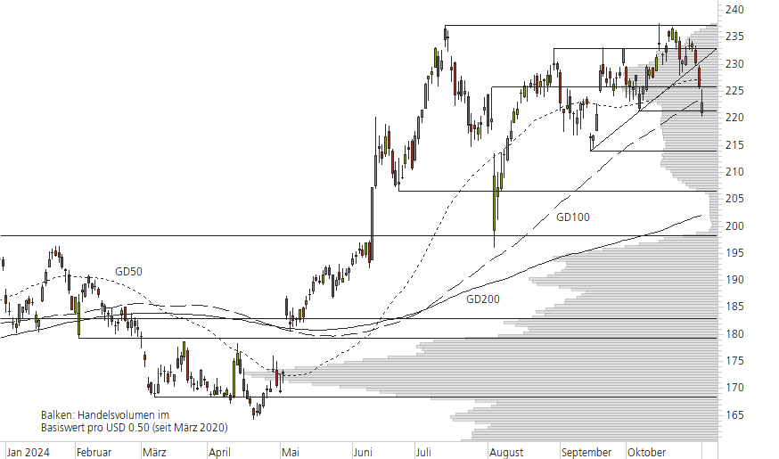 Apple-10-Monats-Chart